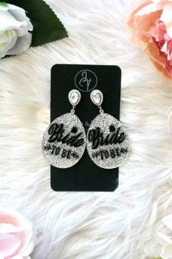 Elegance - Accessories by Lace & Veil Silver BRIDE TO BE Earrings - 531307 #0 default thumbnail