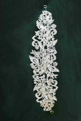 Elegance - Accessories by Lace & Veil Stone Embellished Flower Custom Bun Wrap Headpiece - 554331 #0 default thumbnail